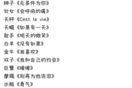 十二星座适合唱哪一首歌曲