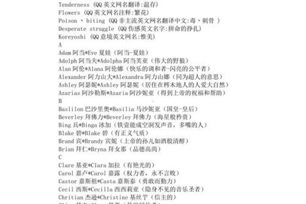 英语女孩qq名字大全