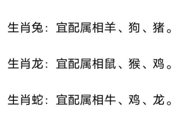 十二生肖配对表年龄