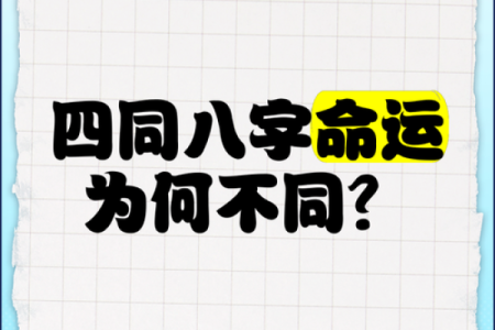 身边八字相同命运不同