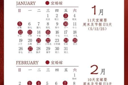 2025年4月结婚黄道吉日查询表