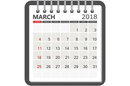 三月份日历表图片