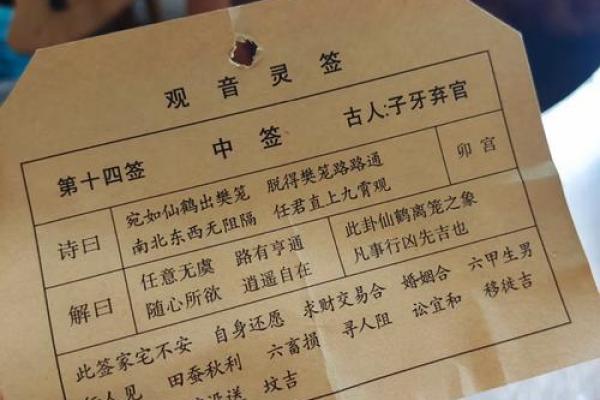 观音灵观音灵灵签