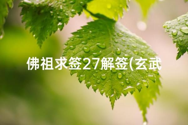 玄武山佛祖灵签49号